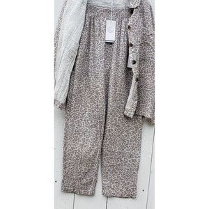 Calme Johnny Was Women Sz M Multi Leopard Relaxed Fit PANTS ONLY
